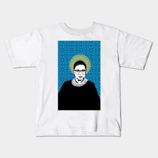 Ruth Bader Ginsburg Feminist Icon blue Kids T-Shirt